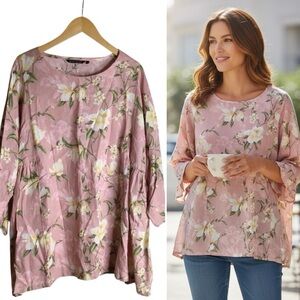 pink floral Flowy Shirt – Made in India